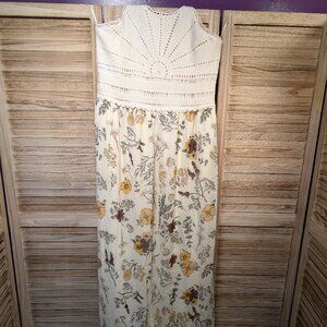 Maurice's Floral Maxi Dress with Crochet Top Size XL  NWT